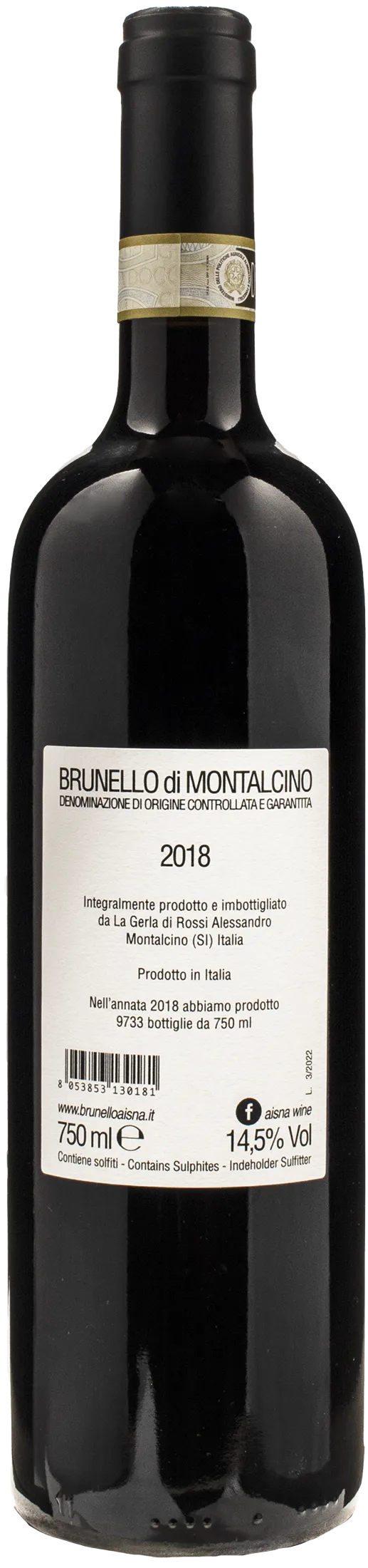 La Gerla Brunello di Montalcino Camponovo 2018