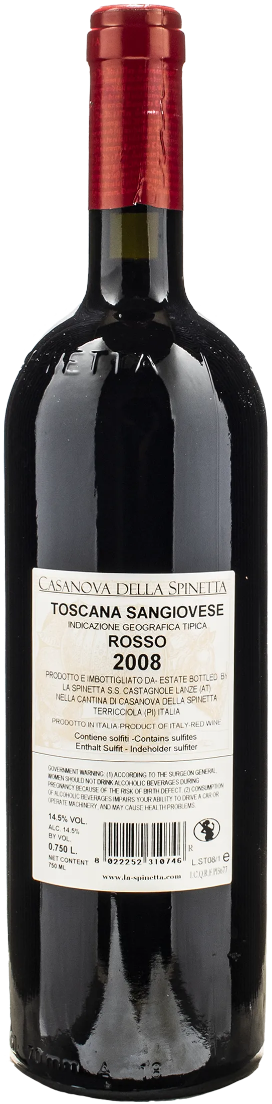 Casanova della Spinetta Toscana Sangiovese Rosso Sassontino 2008