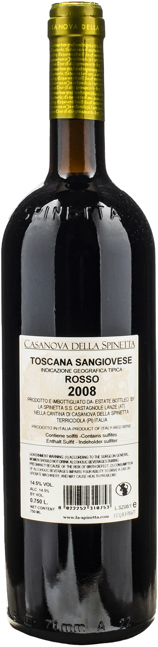 Casanova della Spinetta Toscana Sangiovese Rosso Sezzana 2008