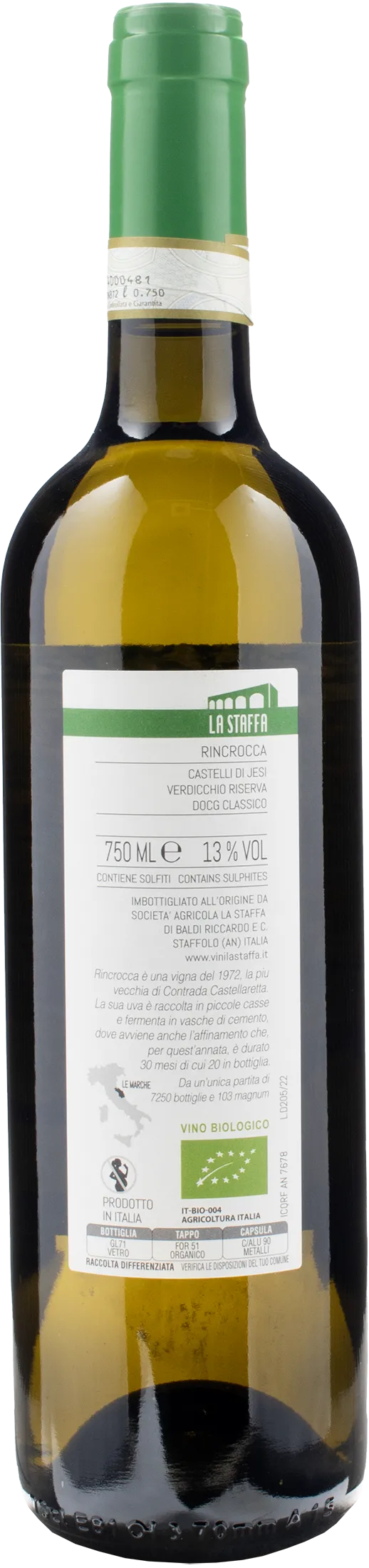 La Staffa Castelli di Jesi Verdicchio Classico Rincrocca Riserva 2021