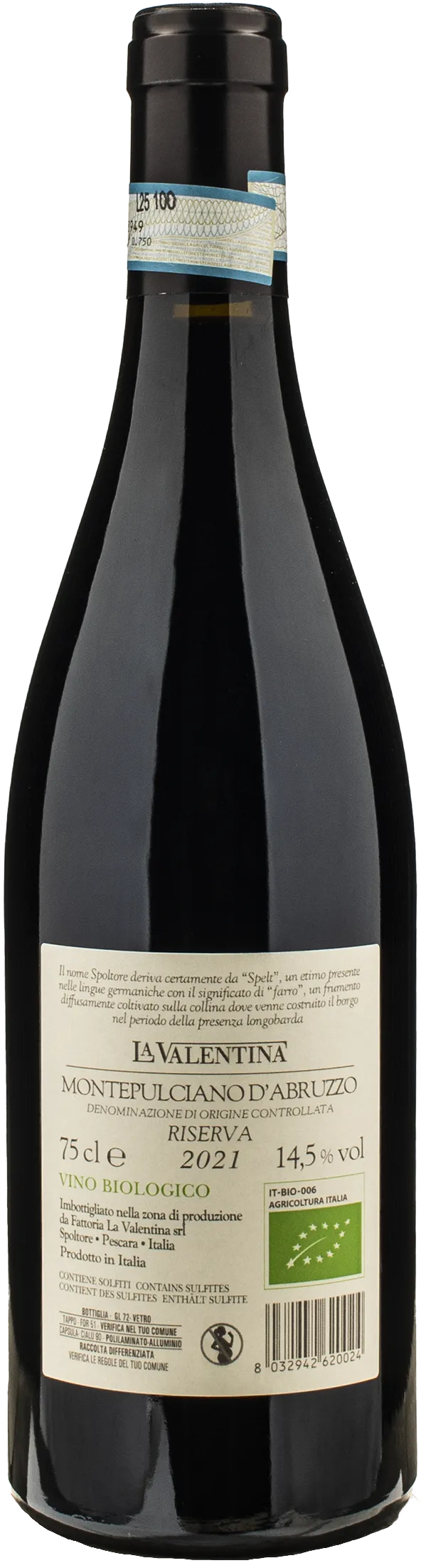 La Valentina Montepulciano d'Abruzzo Spelt Riserva 2021