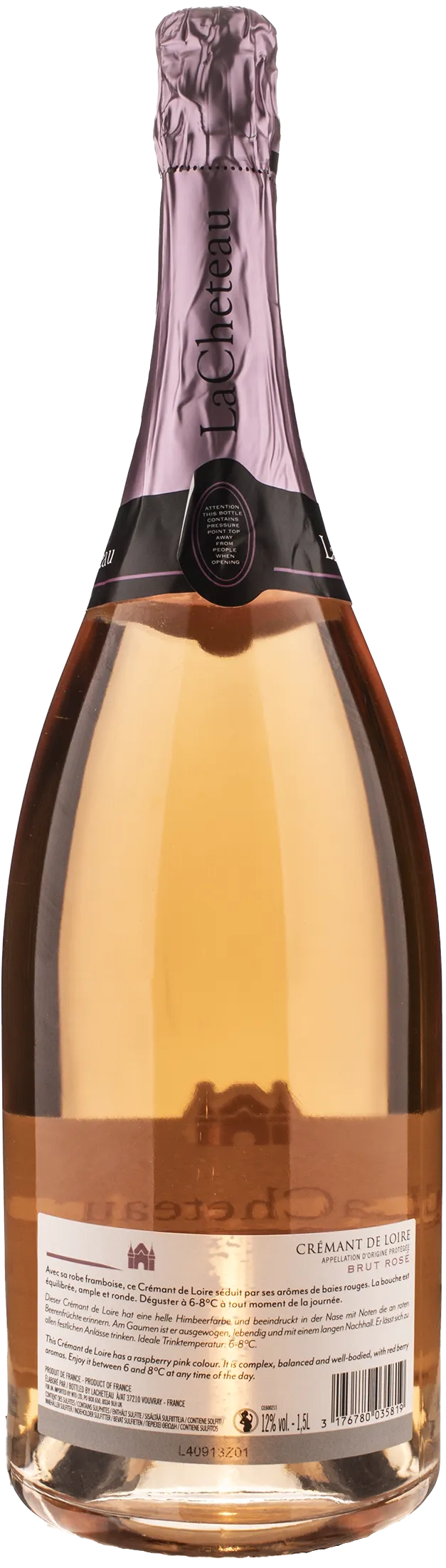 LaCheteau Cremant de Loire Rosè Brut Magnum