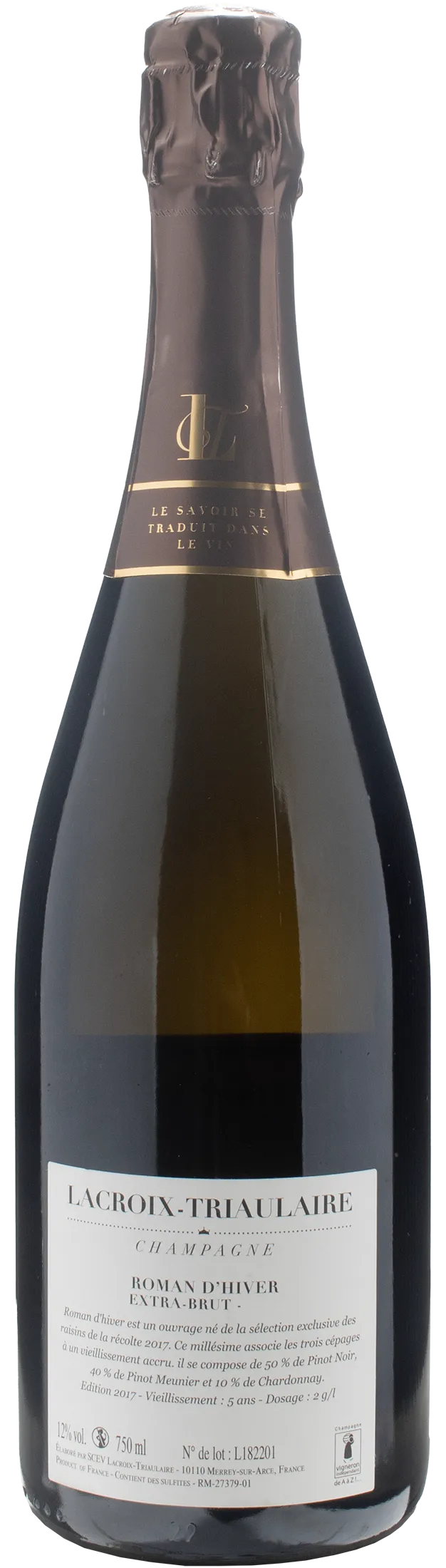 Lacroix Triaulaire Champagne Roman d'Hiver Millesime Extra Brut 2017