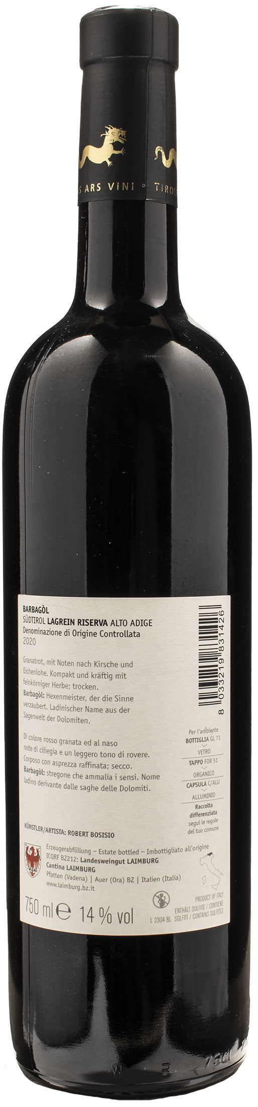 Laimburg Barbagòl Lagrein Riserva 2020