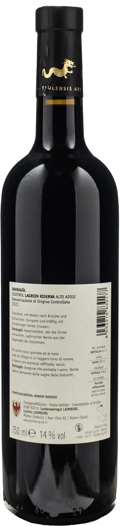 Laimburg Barbagol Lagrein Riserva 2021