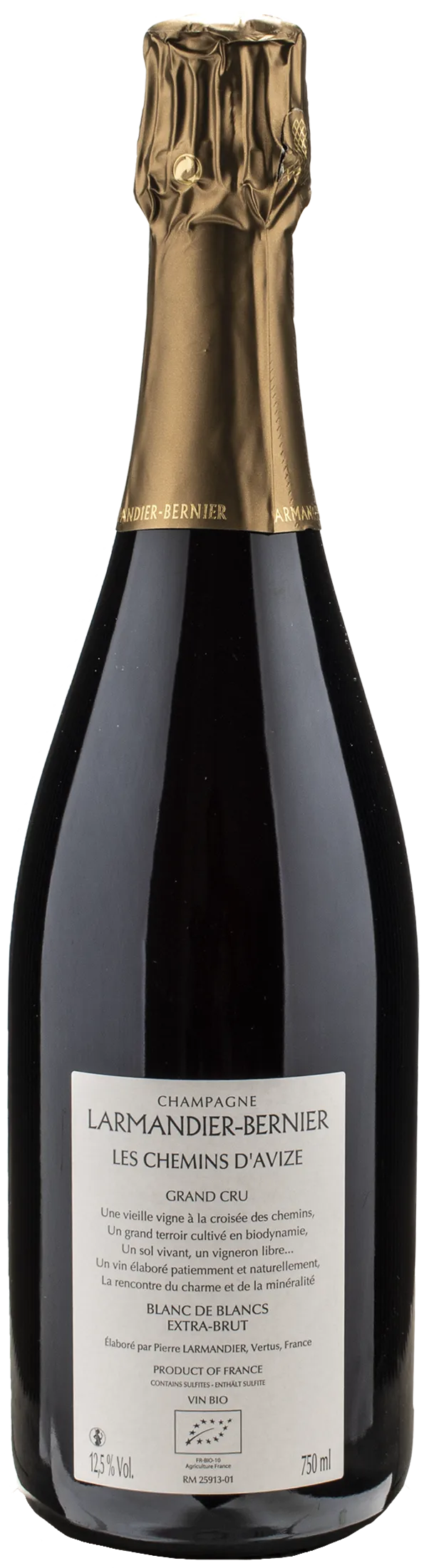 Larmandier Bernier Champagne Grand Cru Blanc de Blancs Les Chemins d'Avize Extra Brut 2016