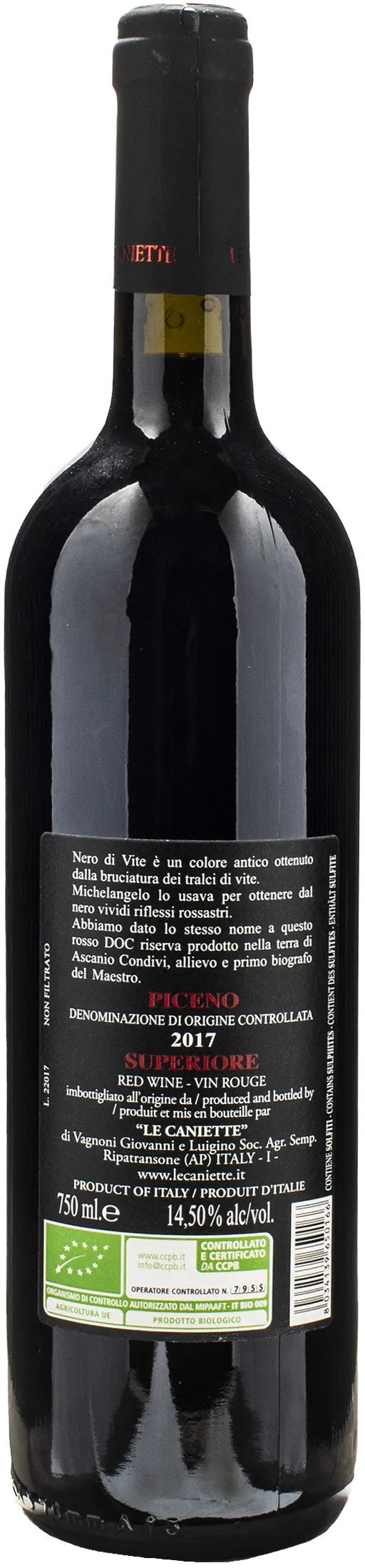 Le Caniette Rosso Piceno Superiore Nero di Vite 2017