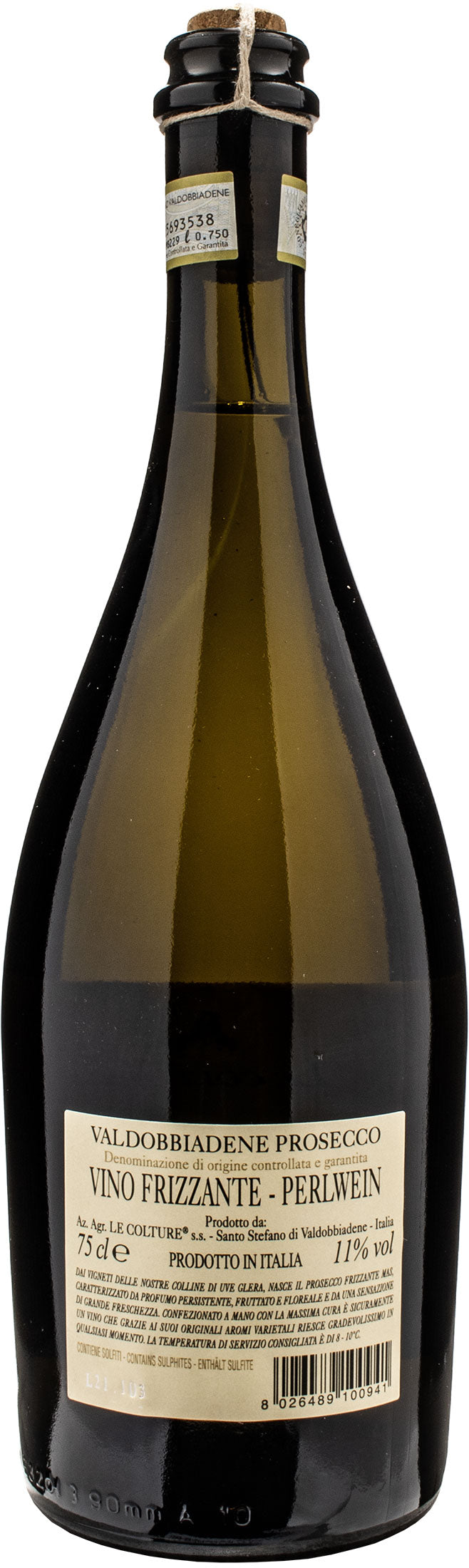 Le Colture Valdobbiadene Prosecco MAS Frizzante Spago