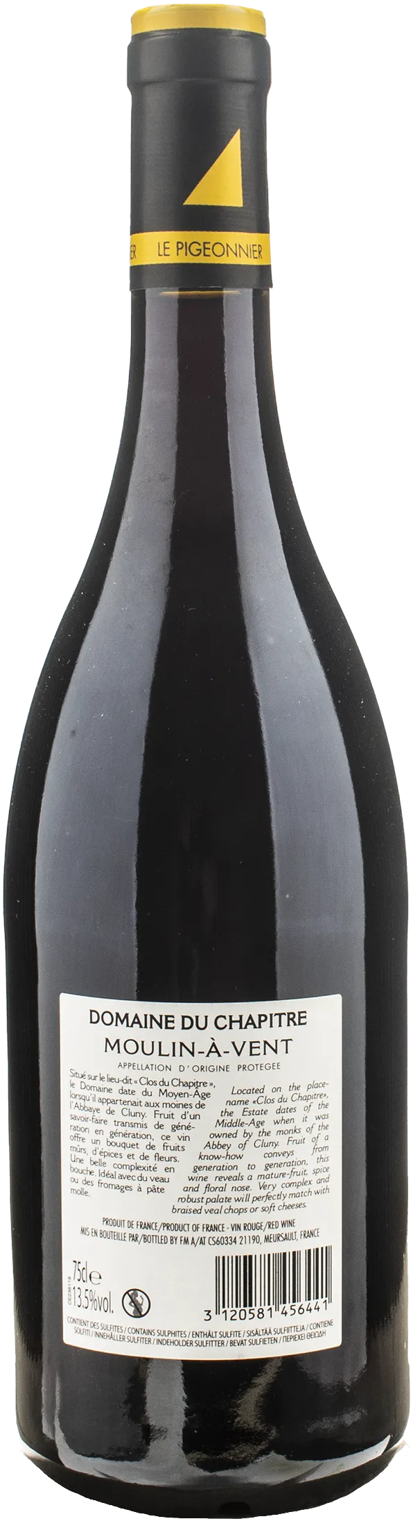 Le Pigeonnier Domaine du Chapitre Moulin a Vent Cru Du Beaujolais 2023