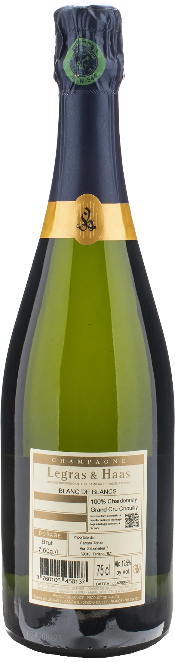 Legras & Haas Champagne Les Visions Grand Cru Blanc de Blancs Brut