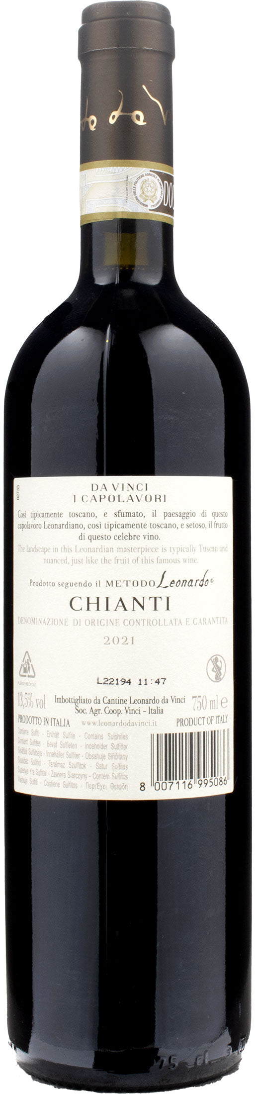 Leonardo da Vinci Capolavori Chianti Vergine delle Rocce 2021