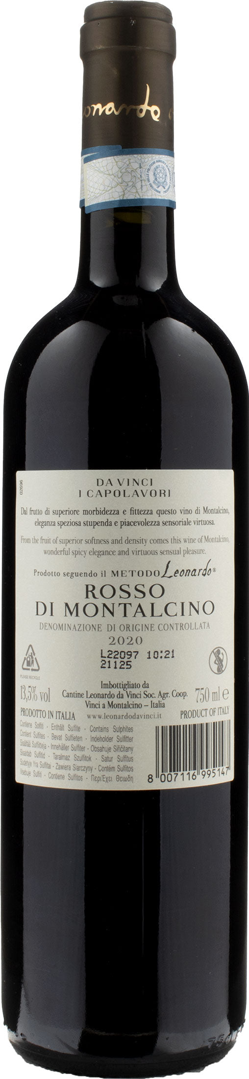 Leonardo da Vinci Capolavori Rosso di Montalcino Gli Angeli 2020