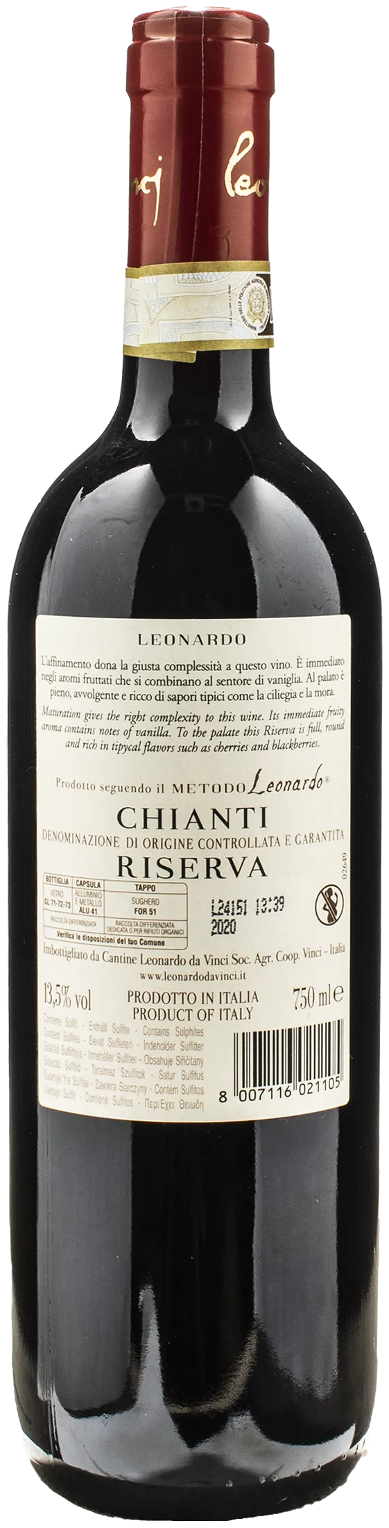 Leonardo da Vinci Vitruviano Chianti Riserva 2020