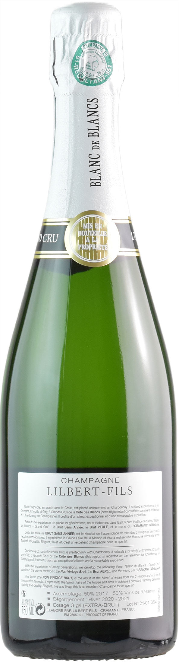 Lilbert Champagne Grand Cru Blanc de Blancs Extra Brut