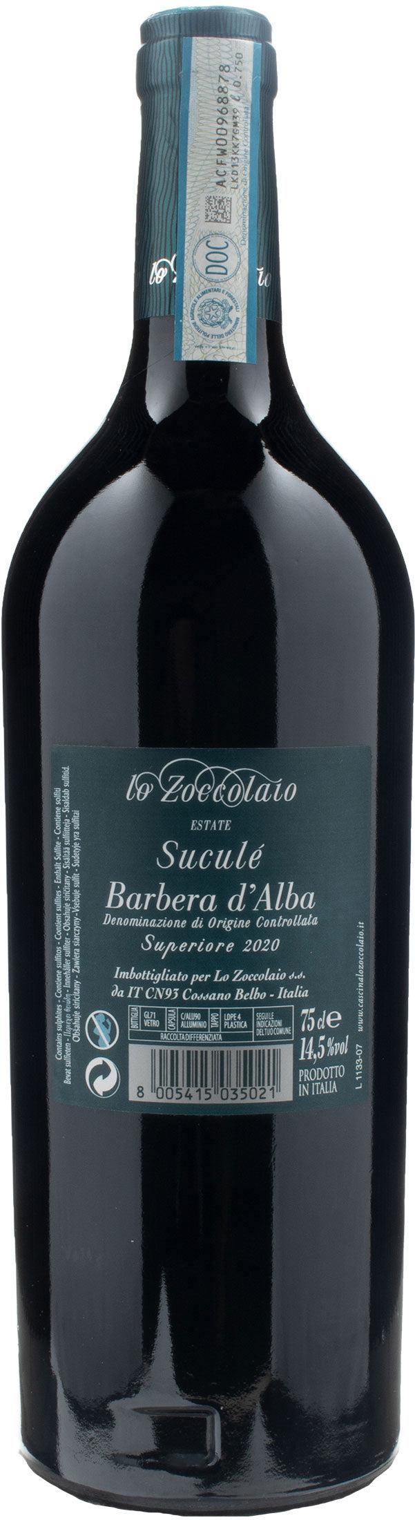 Lo Zoccolaio Barbera d'Alba Superiore Suculè 2020