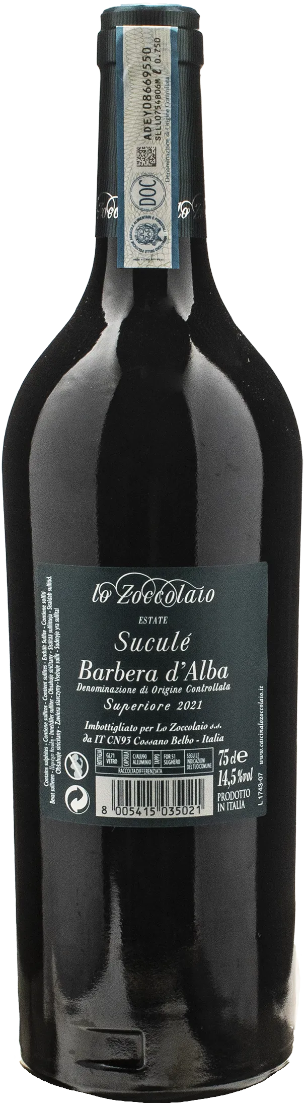 Lo Zoccolaio Barbera d'Alba Superiore Sucule 2021
