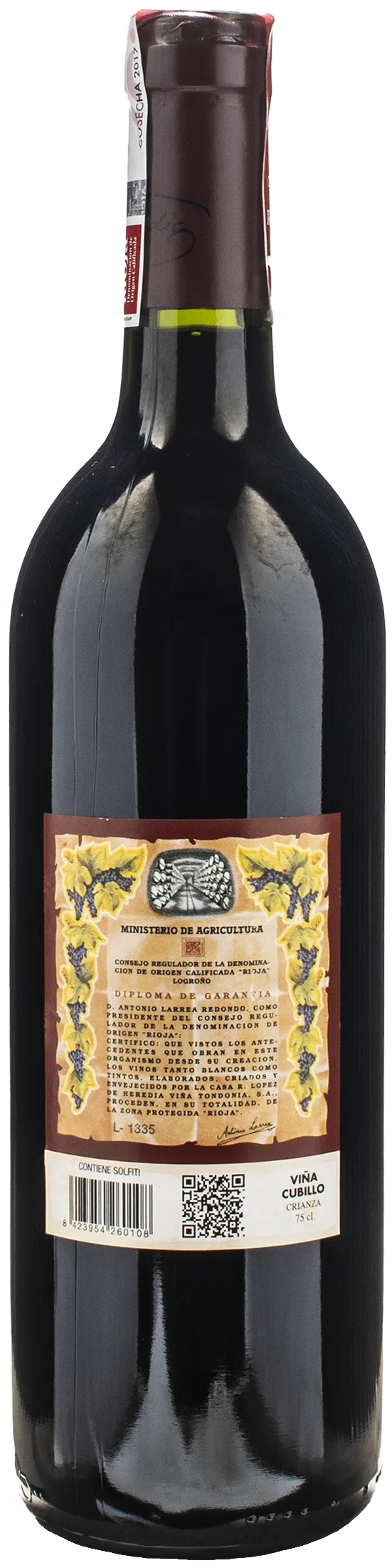 Lopez de Heredia Vina Cubillo Tinto Crianza 2017