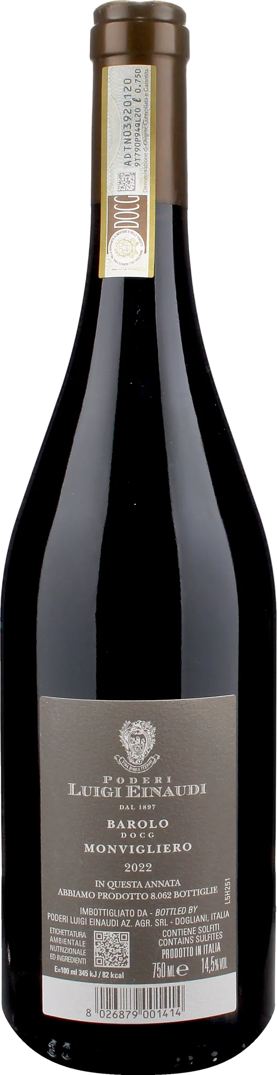 Luigi Einaudi Barolo Monvigliero 2022