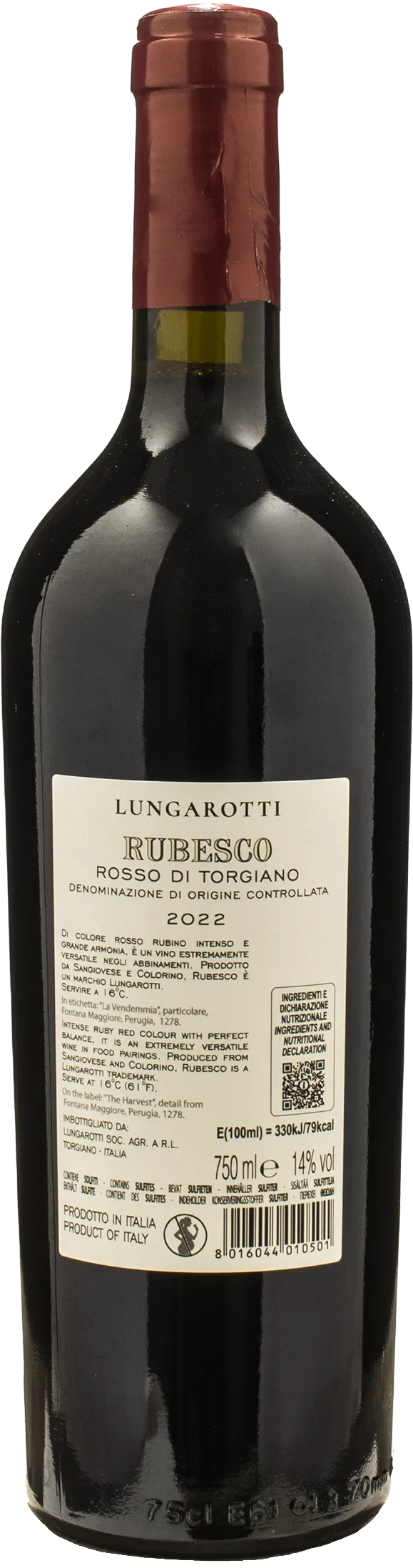 Lungarotti Rosso di Torgiano Rubesco 2022