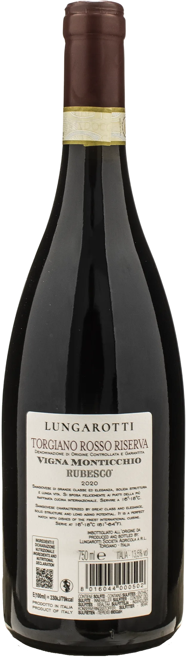 Lungarotti Torgiano Rosso Riserva Rubesco Vigna Monticchio 2020
