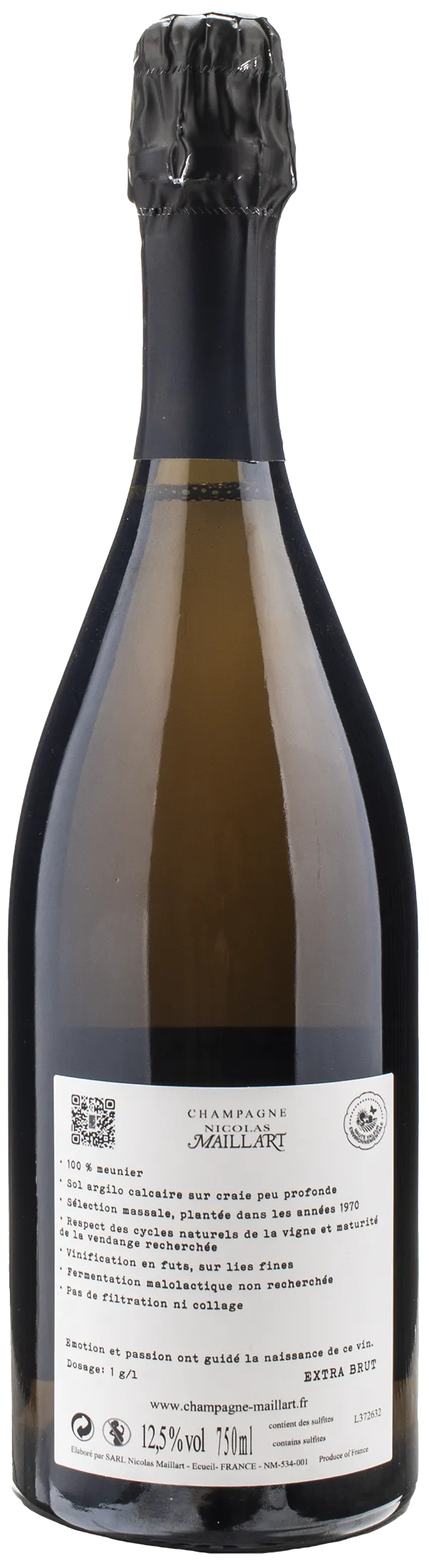 Maillart Champagne 1er Cru Blanc de Noirs Mont Martin Extra Brut 2019