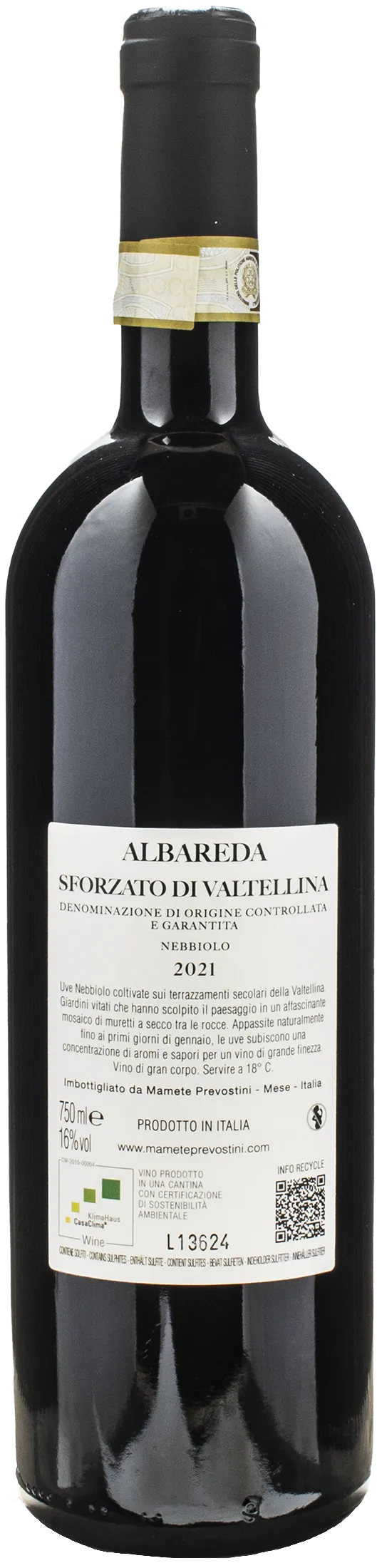 Mamete Prevostini Albareda Sforzato Di Valtellina 2021