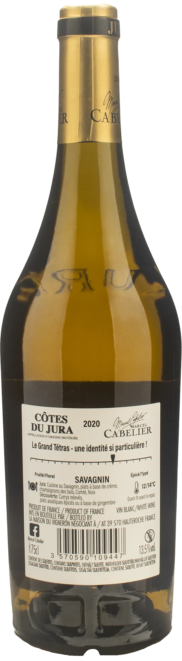 Marcel Cabelier Cote du Jura Savagnin 2020
