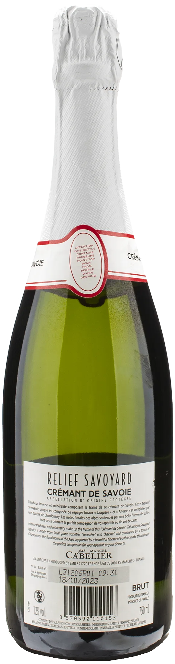 Marcel Cabelier Cremant de Savoie Relief Savoyard Brut