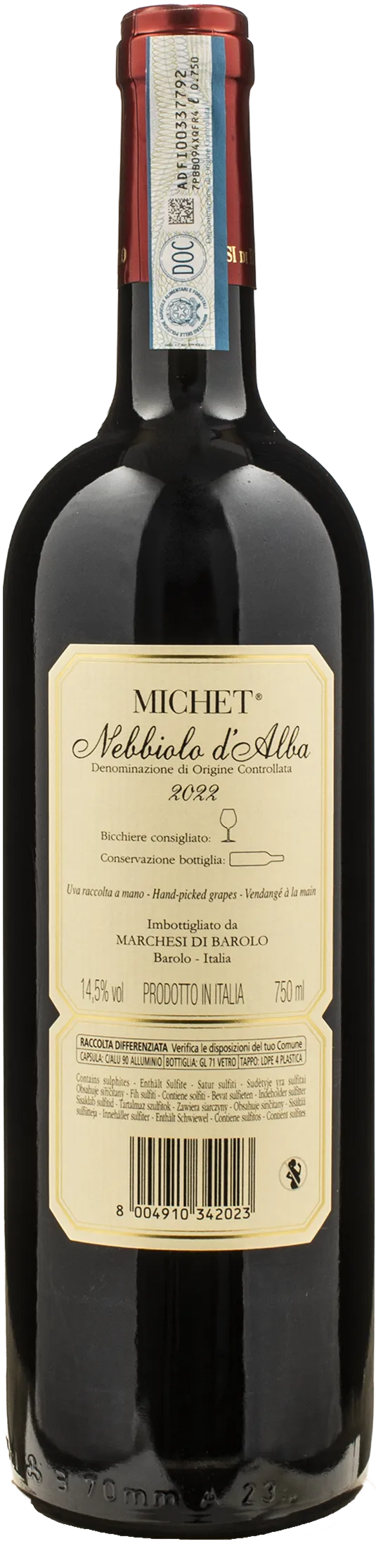 Marchesi di Barolo Nebbiolo d'Alba Michet 2022