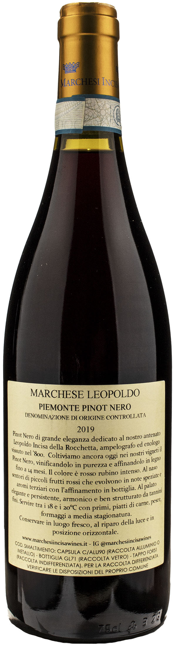 Marchesi Incisa della Rocchetta Pinot Nero Marchese Leopoldo 2019