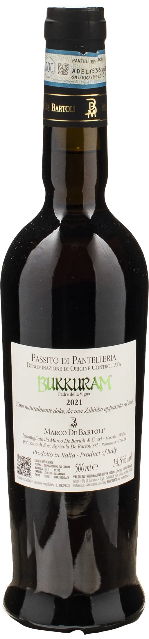 Marco De Bartoli Bukkuram Padre della Vigna Passito Pantelleria 0.5L 2021