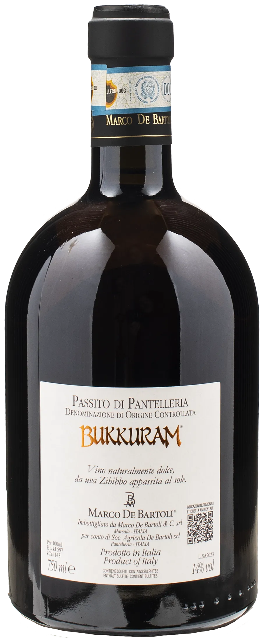 Marco De Bartoli Bukkuram Passito di Pantelleria Sole d'Agosto 0.75L 2022