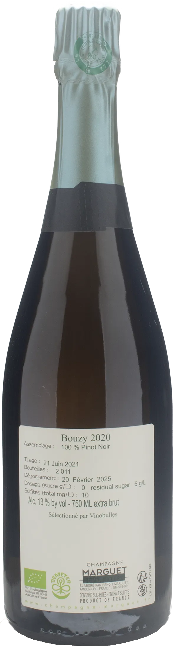 Marguet Champagne Grand Cru Bouzy Extra Brut 2020