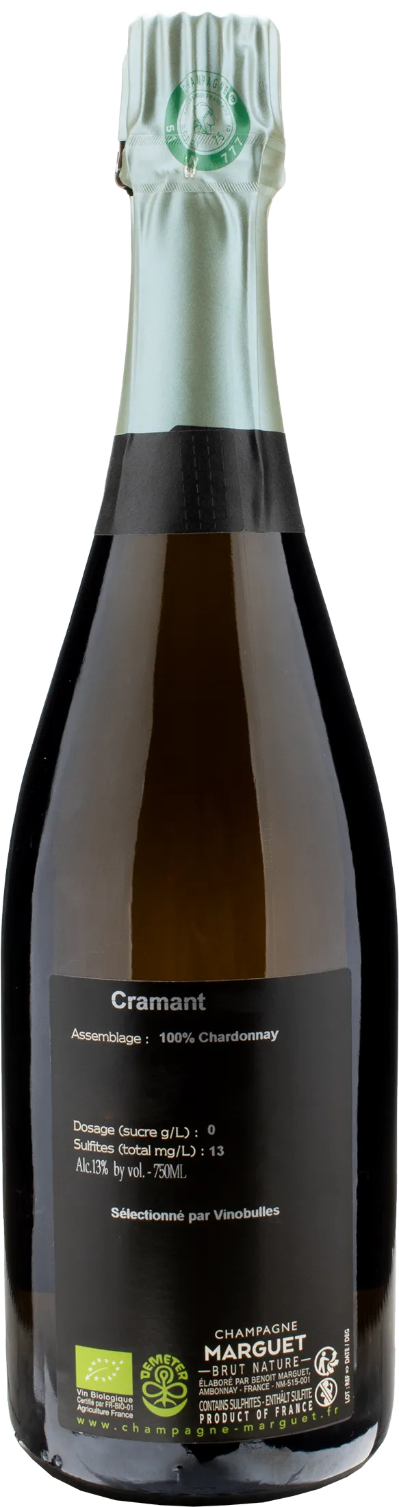 Marguet Champagne Grand Cru Cramant Brut Nature 2019