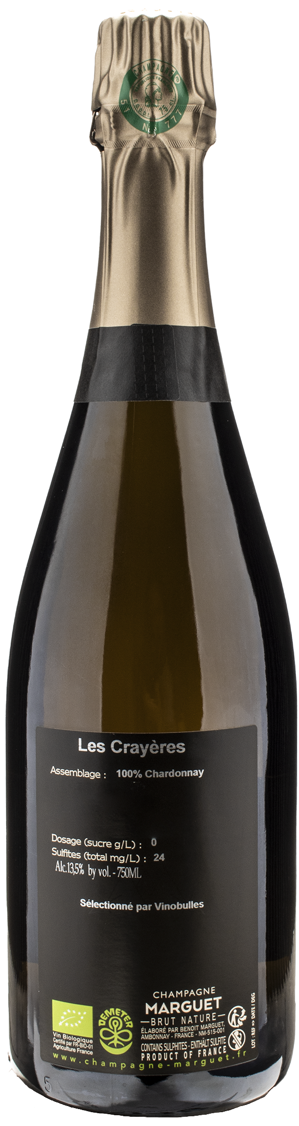 Marguet Champagne Grand Cru Les Crayeres Brut Nature 2019