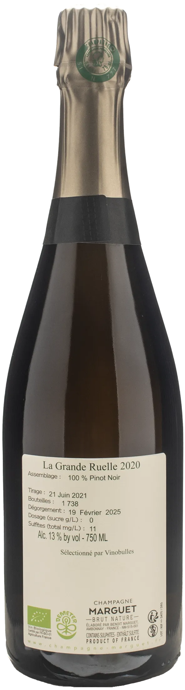 Marguet Champagne Grand Cru La Grande Ruelle Brut Nature 2020
