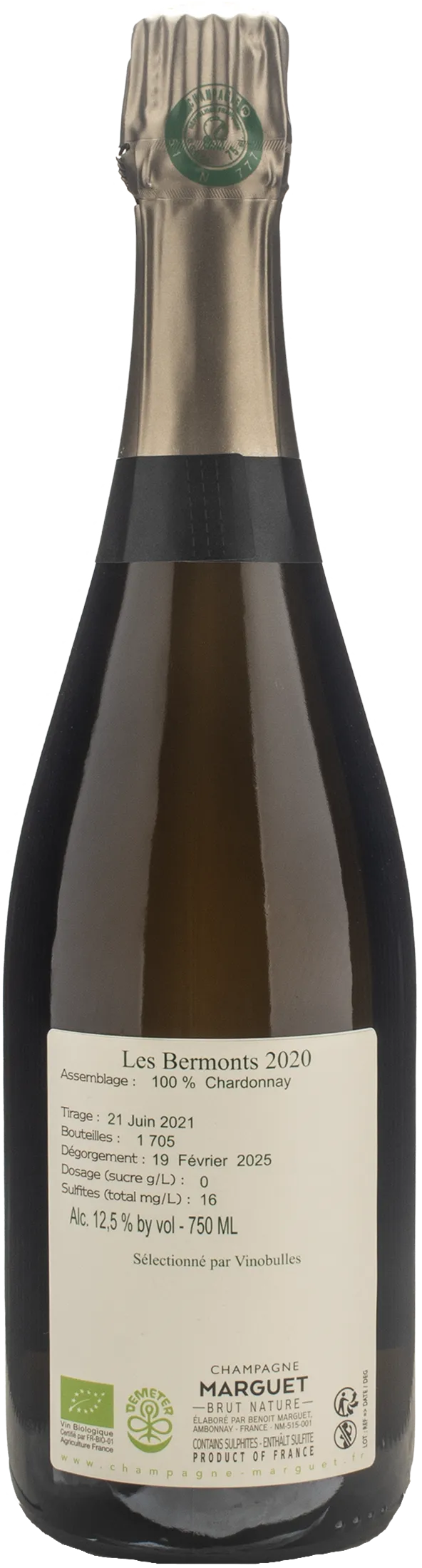 Marguet Champagne Les Bermonts Grand Cru Brut Nature 2020