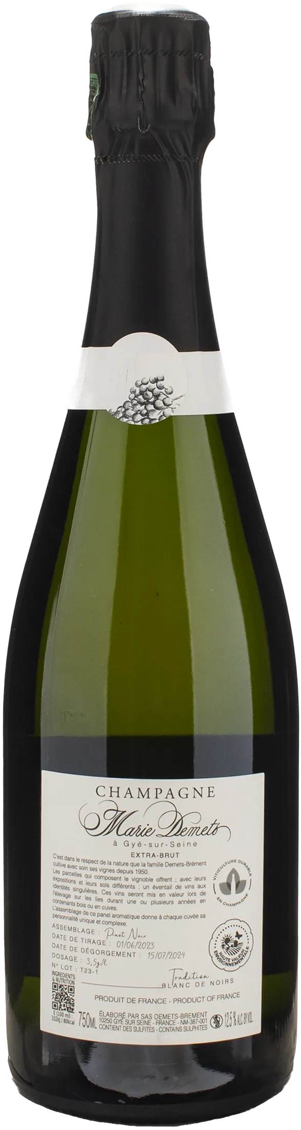Marie Demets Champagne Blanc de Noir Tradition Extra Brut