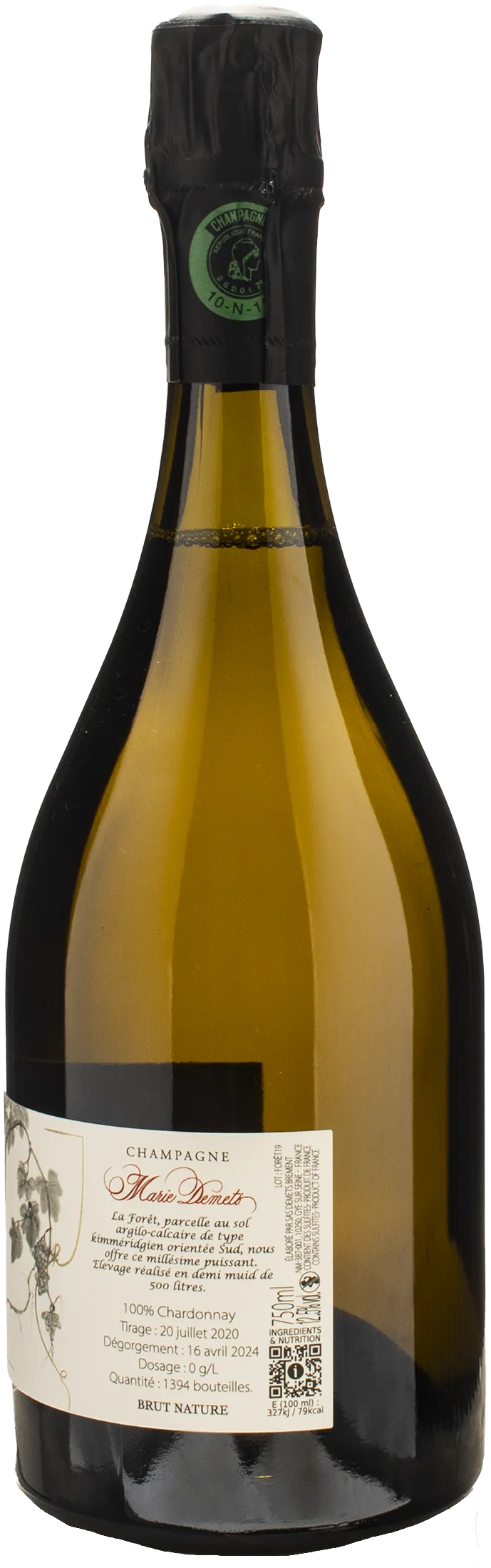 Marie Demets Champagne La Foret Brut Nature 2019