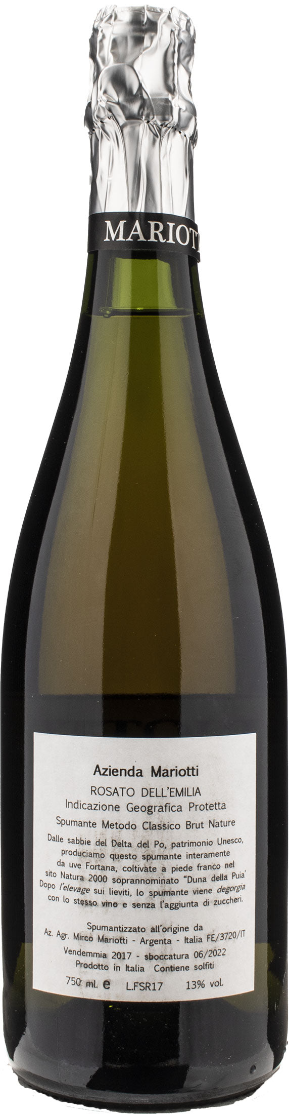 Mariotti Spumante Rosato Metodo Classico Abbatia Brut Nature 2017