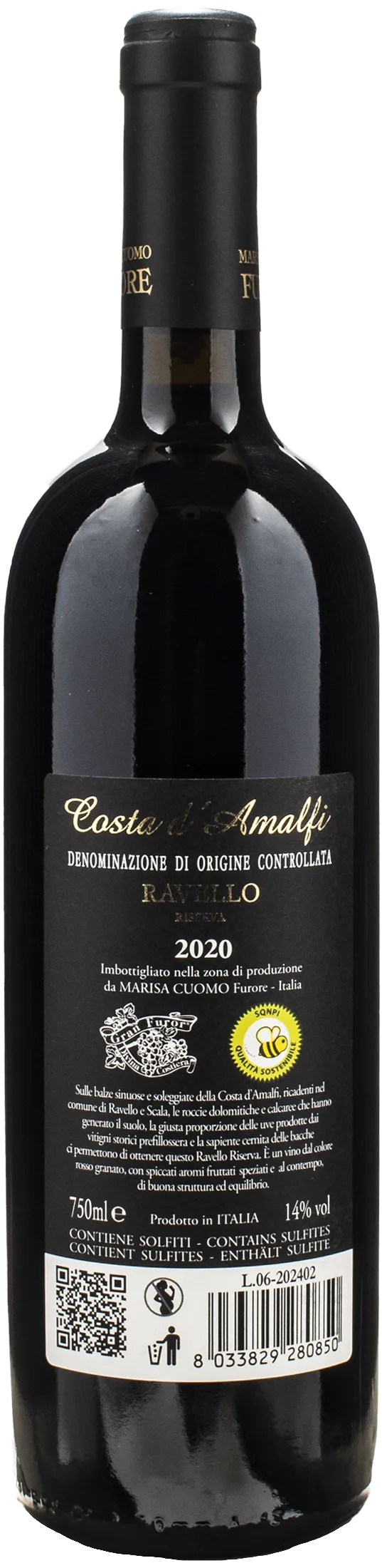 Marisa Cuomo Costa d'Amalfi Ravello Rosso Riserva 2020