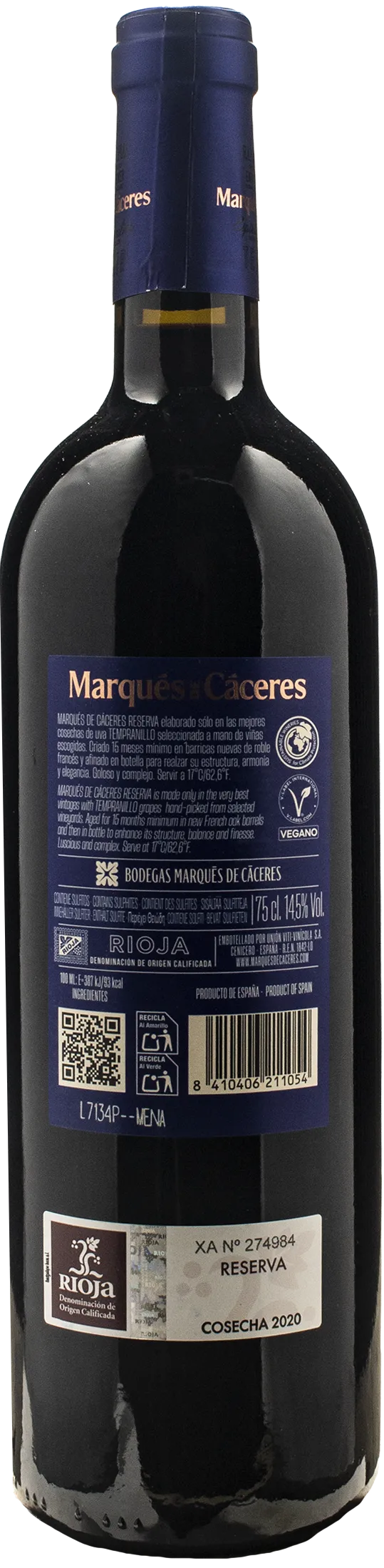Marques de Caceres Rioja Reserva 2020