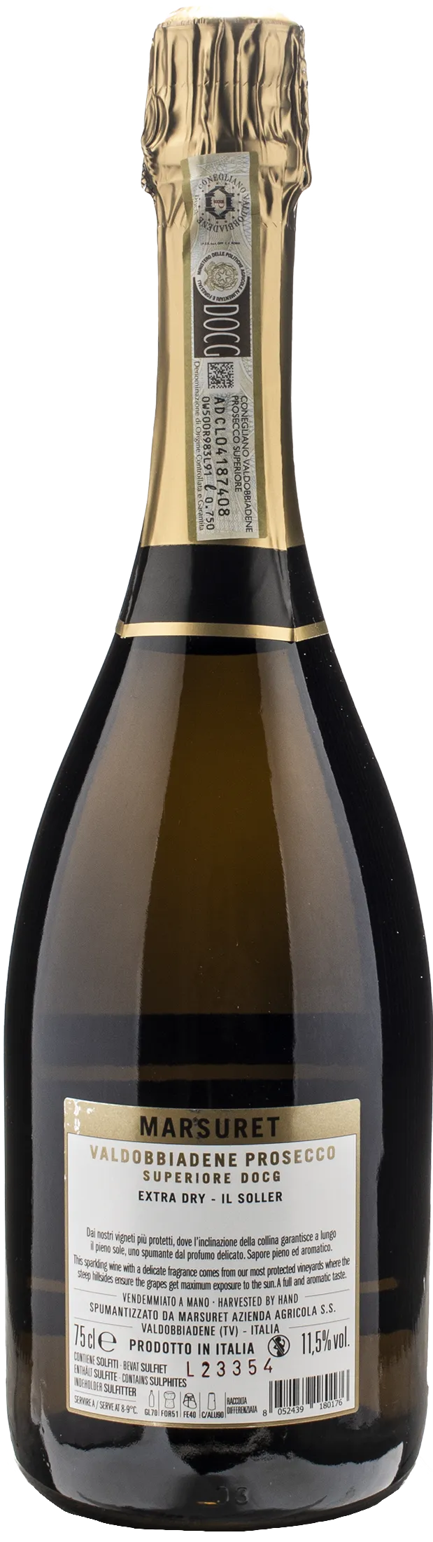 Marsuret Valdobbiadene Prosecco Superiore Il Soller Extra Dry