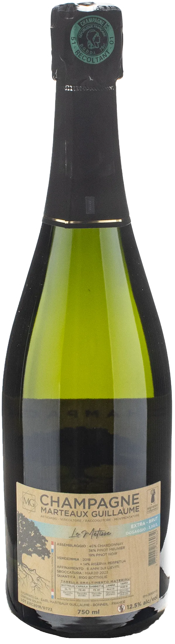 Marteaux Guillame Champagne Extra Brut La Metisse