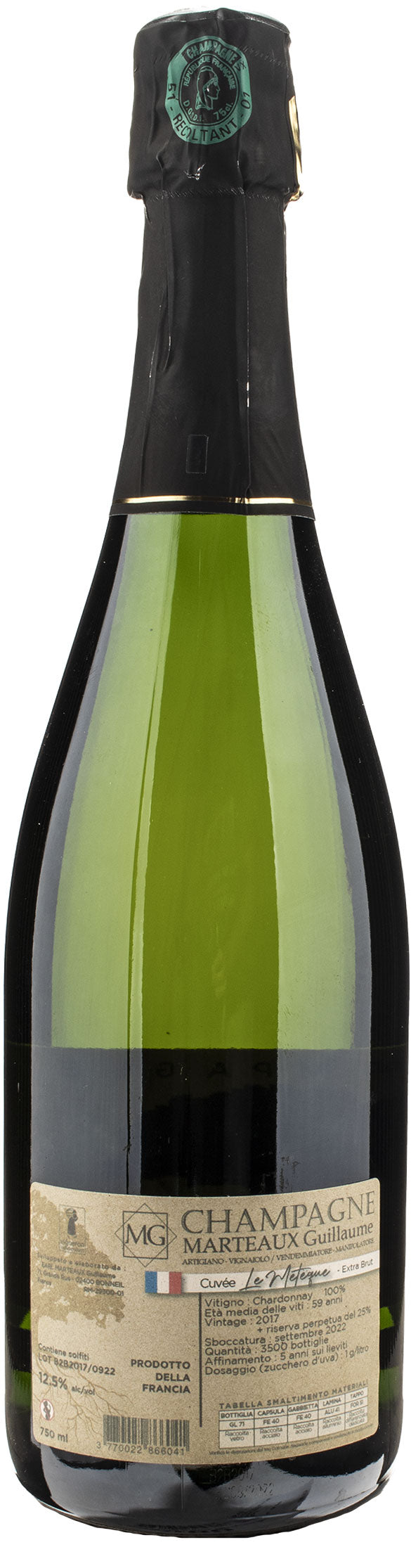 Marteaux Guillaume Champagne Chardonnay Le Meteque Extra Brut