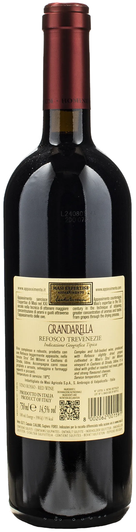 Masi Grandarella Refosco Trevenezie Vintage Millesime 2018