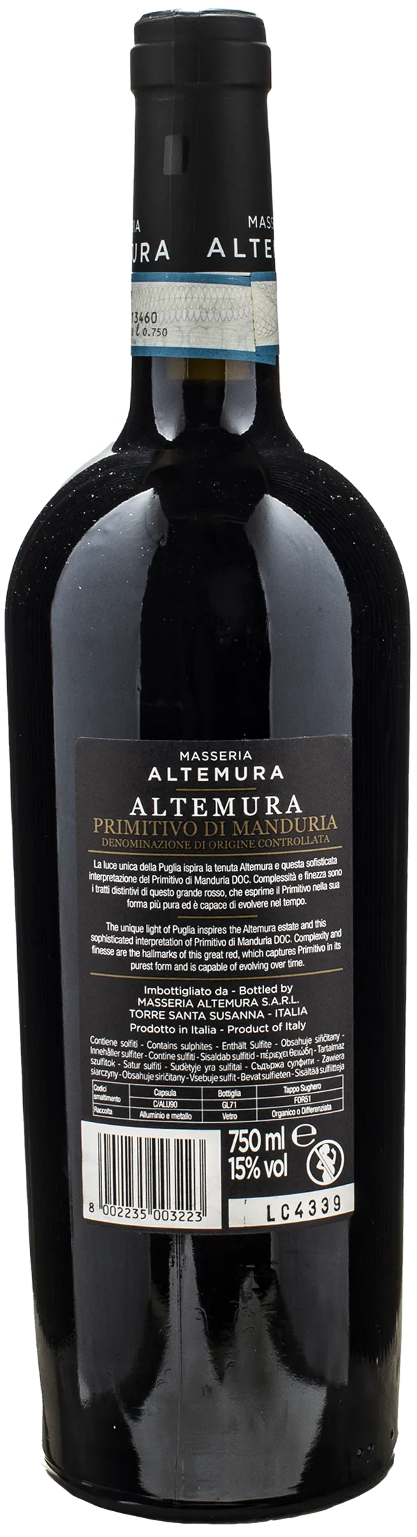 Masseria Altemura Primitivo Di Manduria Altemura 2022