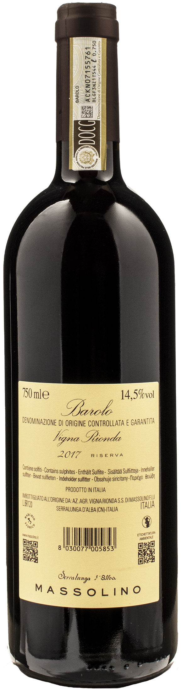 Massolino Barolo Serralunga d'Alba Vigna Rionda Riserva 2017