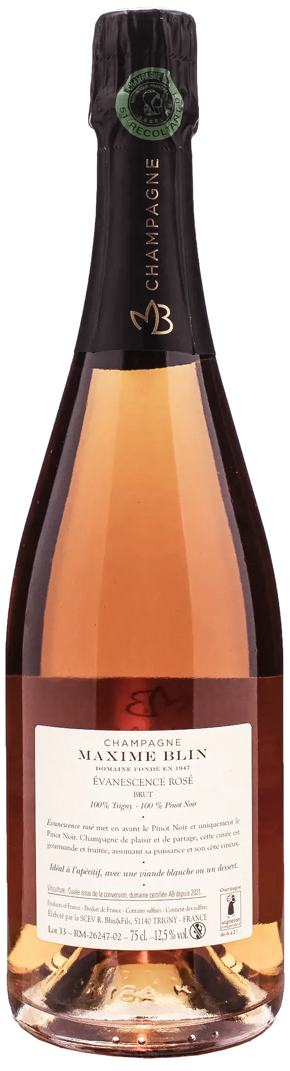 Maxime Blin Champagne Rosè Brut Evanesence