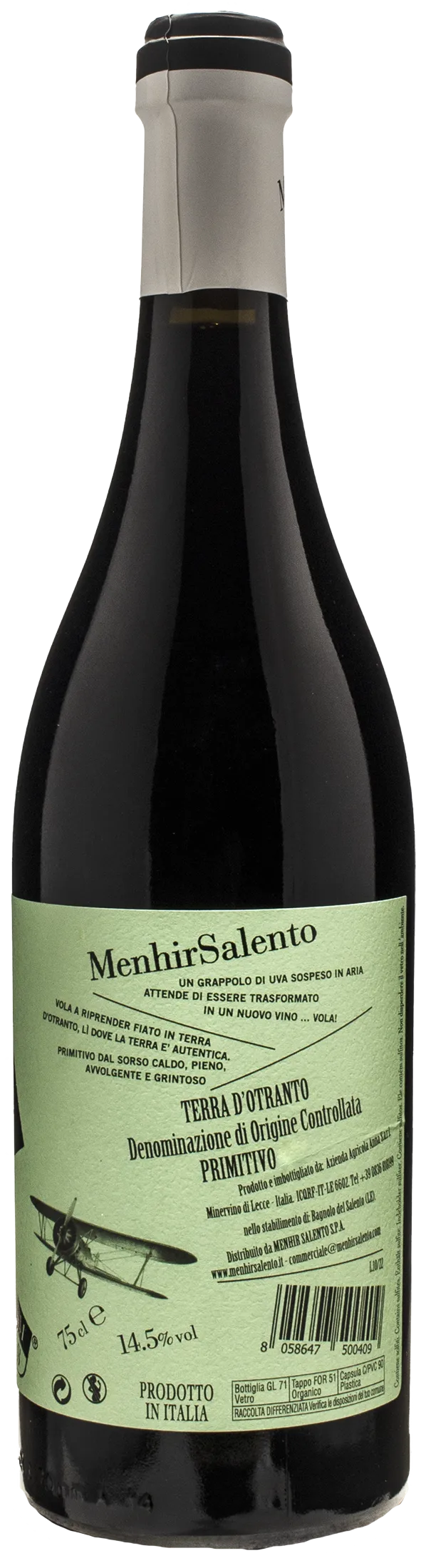 Menhir Primitivo Terra d'Otranto Vola 2020